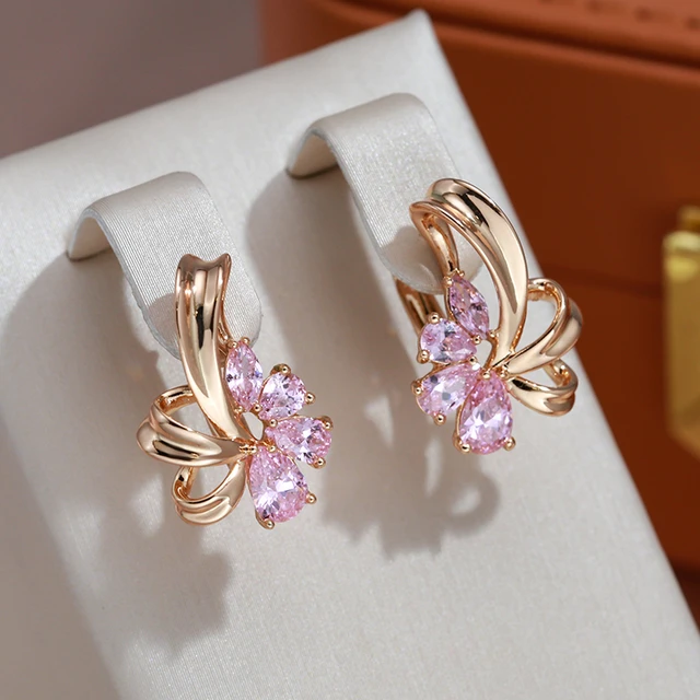 Pink clip earrings shop