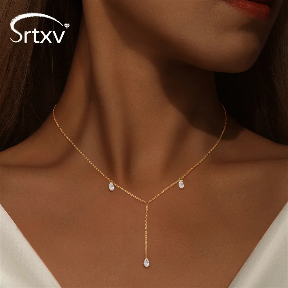 

Классические ожерелья с 3 цирконами и драгоценными камнями, кулон для женщин, стерлинговое серебро 925 пробы, 18 карат, женская цепочка на шею, свадебные подарки для девочек, ювелирные изделия