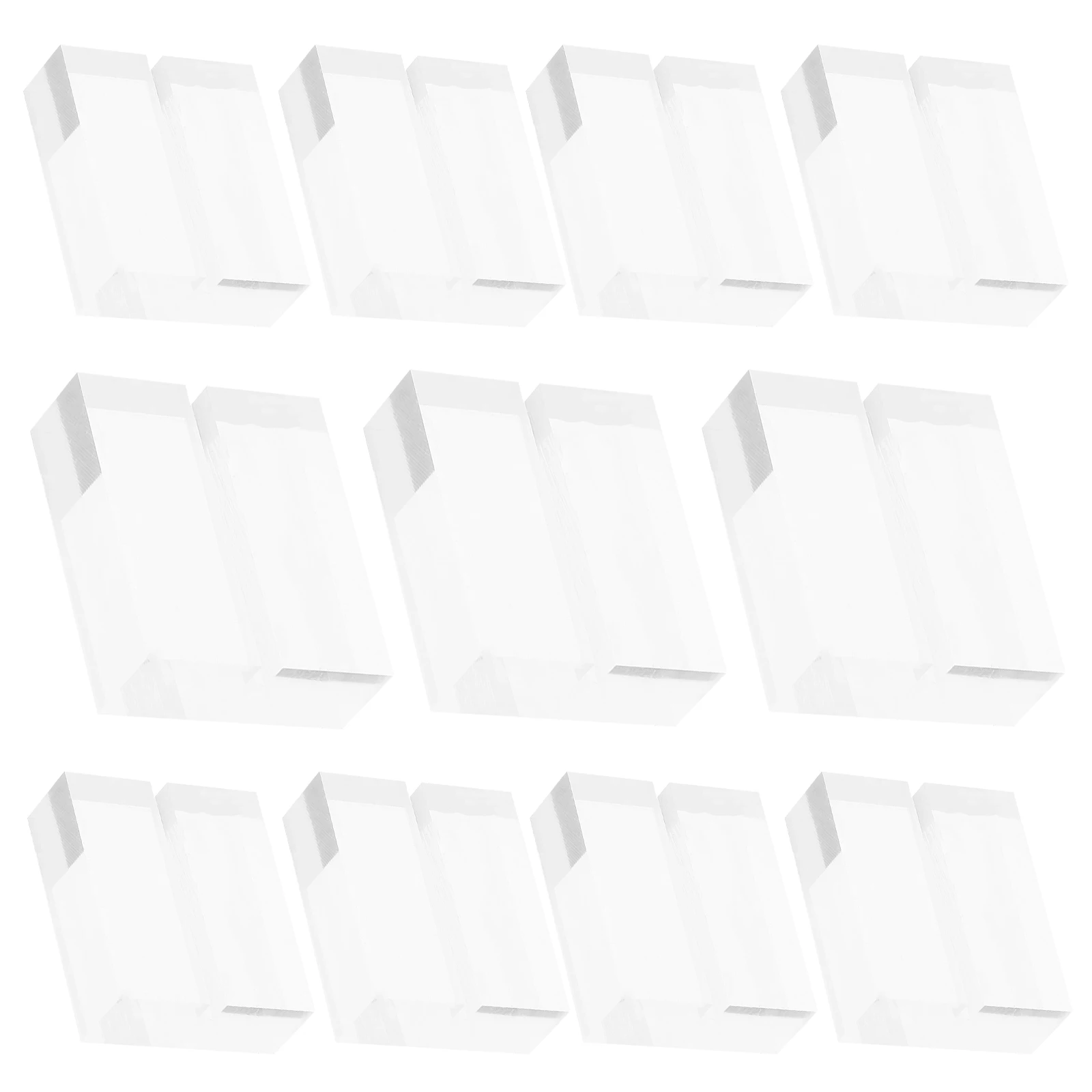 

12 Pcs Acrylic Business Card Slot Holder Office Cards Stand Display Rack Photo Message Base Table Number Name Holders