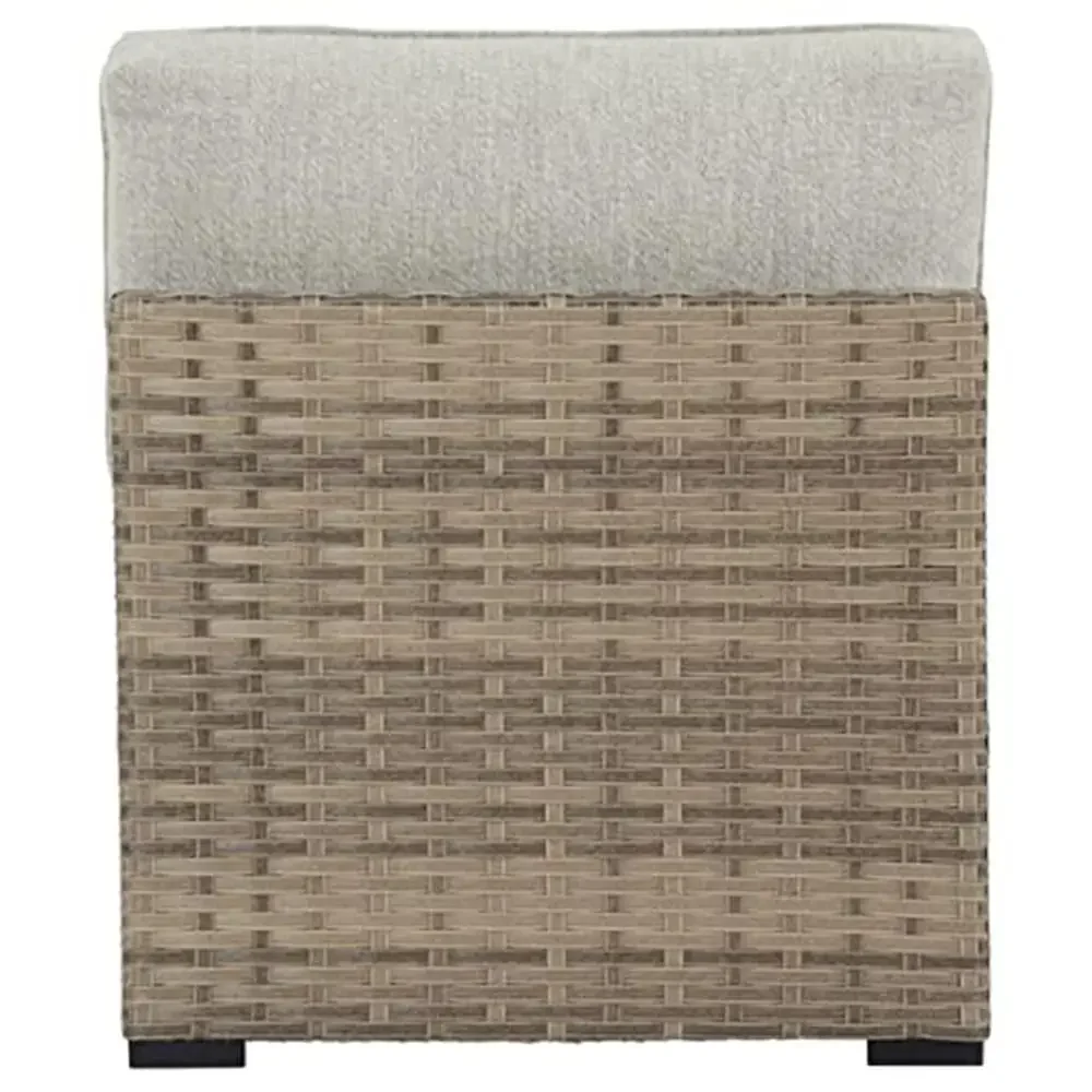 Sedie senza braccioli per Patio in vimini in resina Beige confezione da 2 mobili da esterno con struttura in alluminio per tutte le stagioni