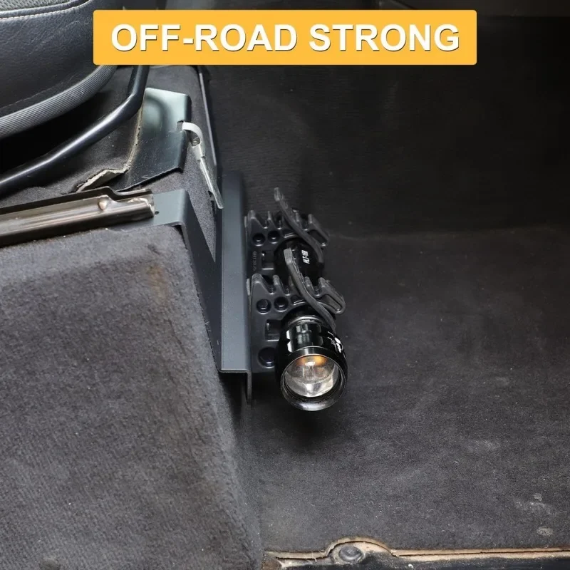 

For Land Rover Defender 2004-2018 Aluminum Alloy Black Car Under Seat Flashlight Holder Bracket Interior Car Accessories