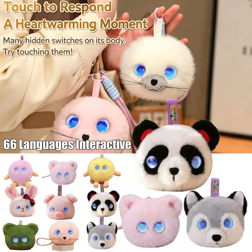 66 Languages Interactive AI Plush Companion Pendant Emotional Support Plush Cute Design AI Cat Keychain Desk Buddy