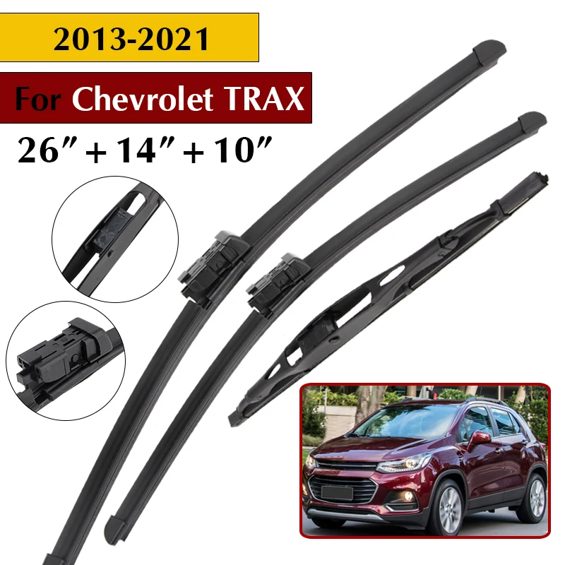 

LHD Front & Rear Wiper Blades Set 26"+14"+10" For Chevrolet TRAX Tracker 2013-2021 Windshield Windscreen Window Car Brushes