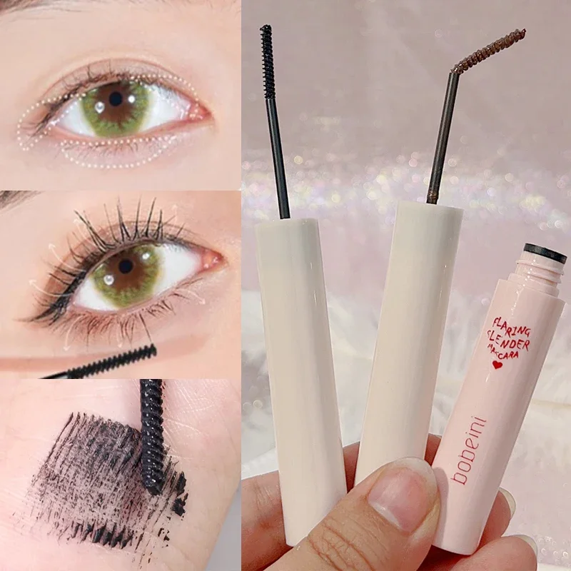 Mascara arricciante spesso con pennello Lunga durata Impermeabile Resistente al sudore Senza sbavature Estensione ciglia Volume Trucco occhi ad asciugatura rapida