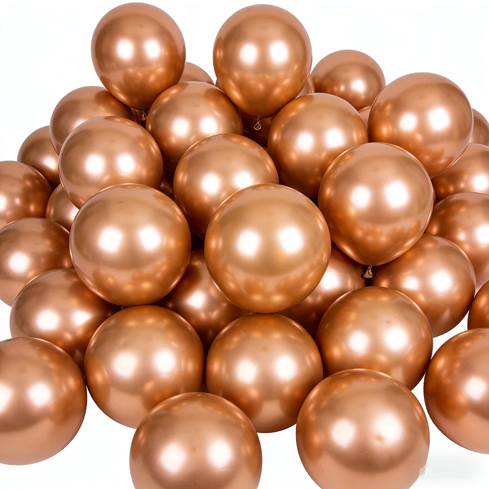 50 Stück 5–12 Zoll Chrom-Metallic-Luftballons, alles Gute zum Geburtstag, Valentinstag, Neujahr, Jahrestag, Hochzeit, Geburtstag, Party-Dekorationen