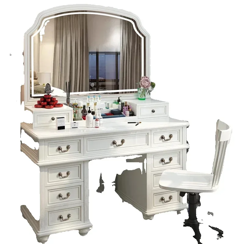 Throne White Mirror Vanity Table Living Rooms Luxury Salon Drawers Dresser Living Room Beauty Compact Vestidores Home Furniture
