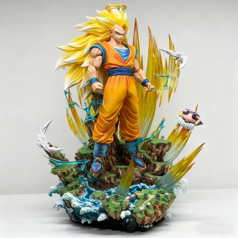 Anime 42cm Infinite Super Saiyan 3 Son Goku PVC Action Figures Desktop Ornament Statue Model Toy Boy Gift Collectible Non-light