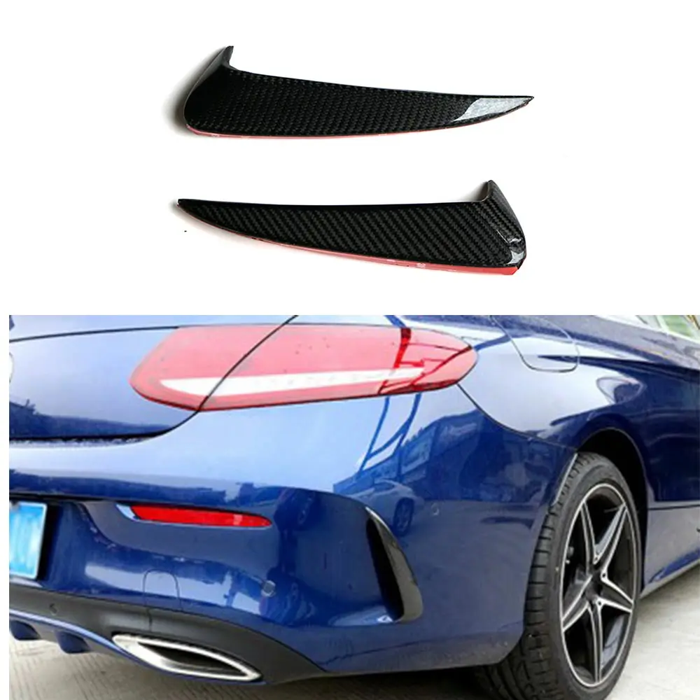 Carbon Fiber Rear Bumper Air Vent Fin Trims Decoration For Mercedes Benz C Class W205 C205 C200 C43 C63 AMG 2 Door 2015-19