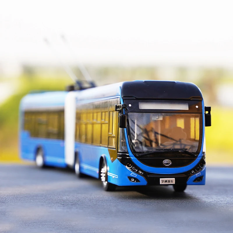 1:42 Original Yutong Double-source Trolley Bus Volume Car Model Zk5180c Brt Bus Model Simulation Alloy Car Model Toy Gift