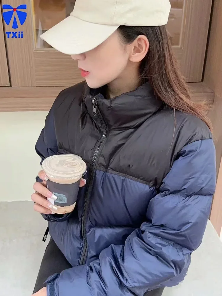 TXii New High Quality Face 1996  Down Jacket Winter Warmth And Windproof 700 Thick Color Matching  Goose Down Bread Jacket