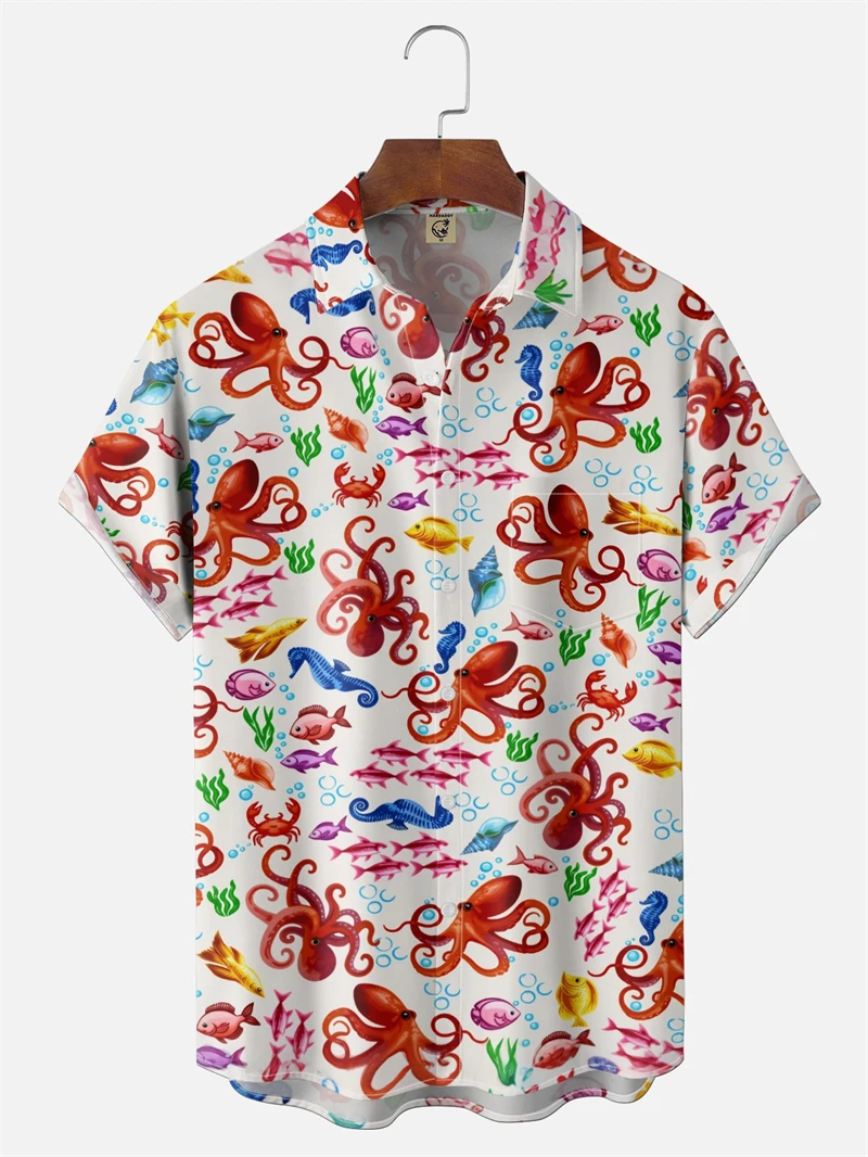 Fashion Harajuku Hawaiian Casual Flower Male Shirt For Man 3D Print Summer Trendy Short Sleeve Men's Blouse Camisas Casuais New