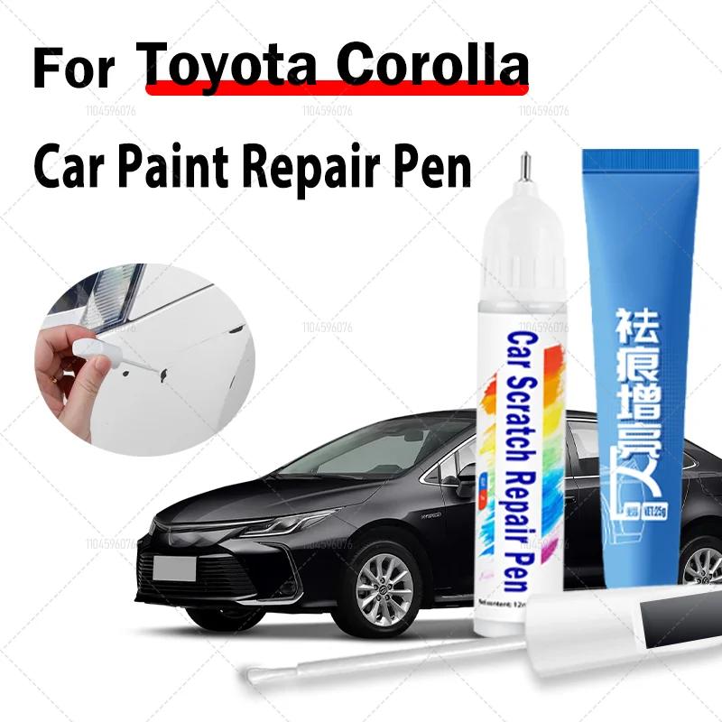 

For Toyota Corolla 1979-2025 E110 E120 E130 E160 E210 Paint Repair Pen Touch Up Scratch Remover DIY Auto Accessories Black White
