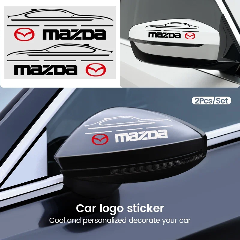 

2PCS Vinyl Car Rearview Mirror Sticker Auto Side Body Stripe Decal for Mazda 3 Mazda 6 CX-5