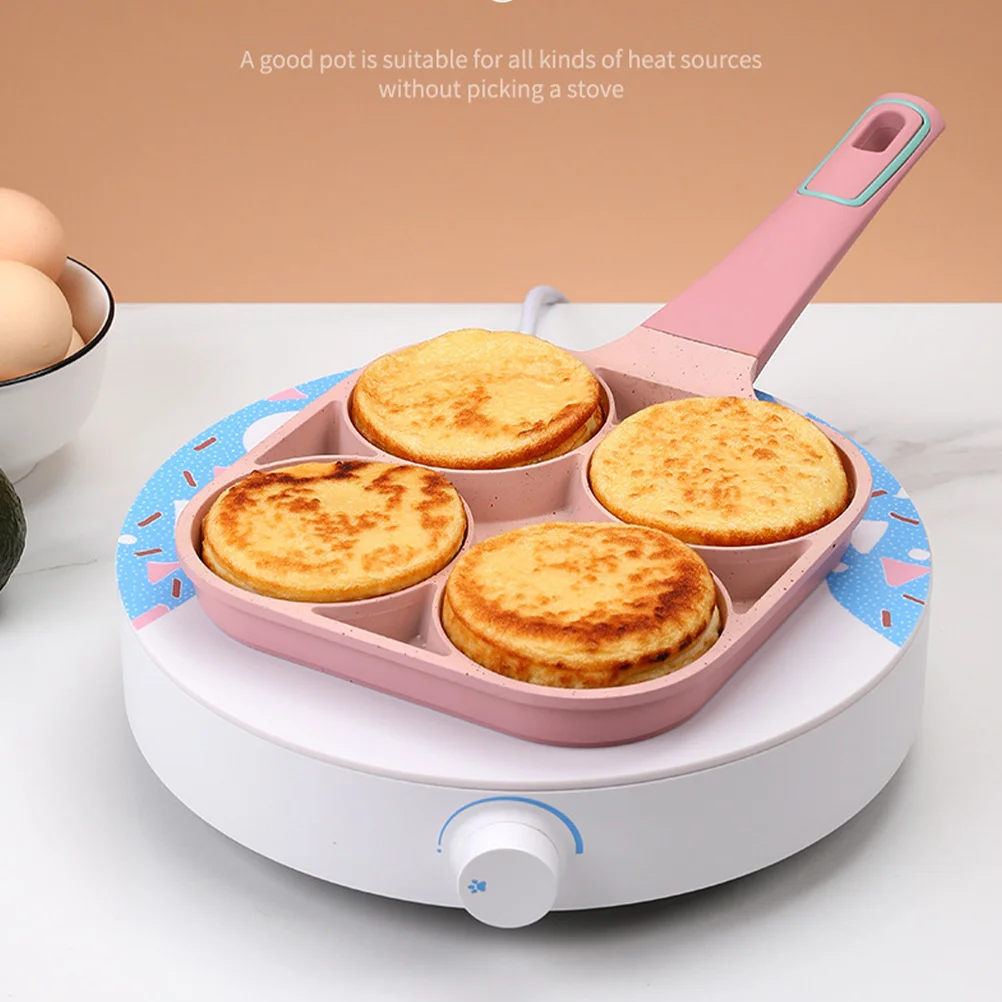 

Non-Stick Frying Pan 4-Hole Egg Cooking Pan Aluminium Alloy Breakfast Skillet Wear-Resistant Bottom Even Heat Distribution