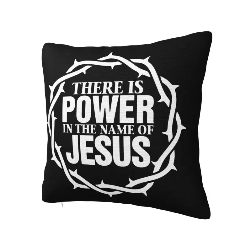 Power In The Name Of Jesus Throw Pillow Case Decoration 3D Print Christian Faith Sofa Cushion Cover Polyester Cozy Pillowcase