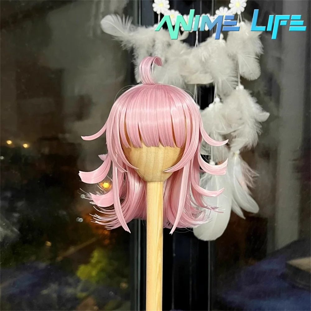 

Anime Role Cos Handmade Medium Pink Hair 1/3 1/4 1/6 BJD Hair Wig Cosplay KN Gift