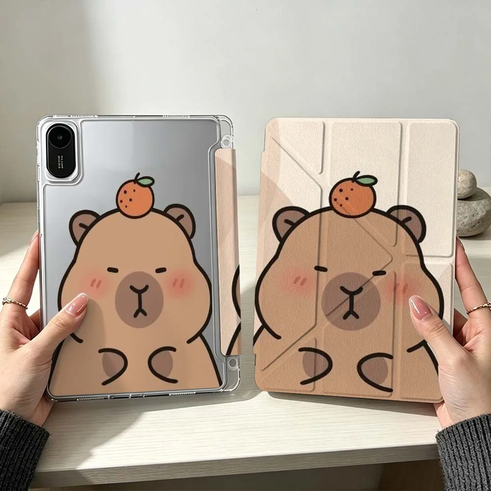 Cute Cartoon Capybara For Xiaomi Mi Pad 8 7 6 5 Pro Redmi Pad SE 2 Poco Pad Foldable 3Y Tablet Case Soft view 6