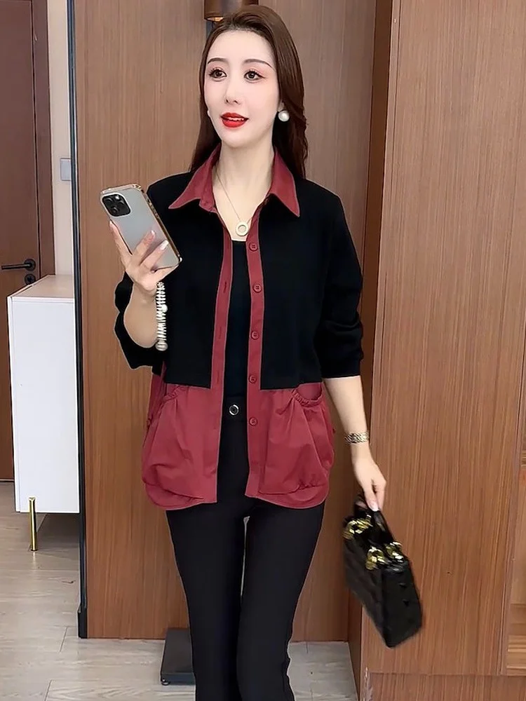 ファッショナブルなカジュアルレディースジャケット、2024年秋、エレガントなスリムコート、年齢を若く見せる、多用途、小さいサイズにも対応、ボタン付き...