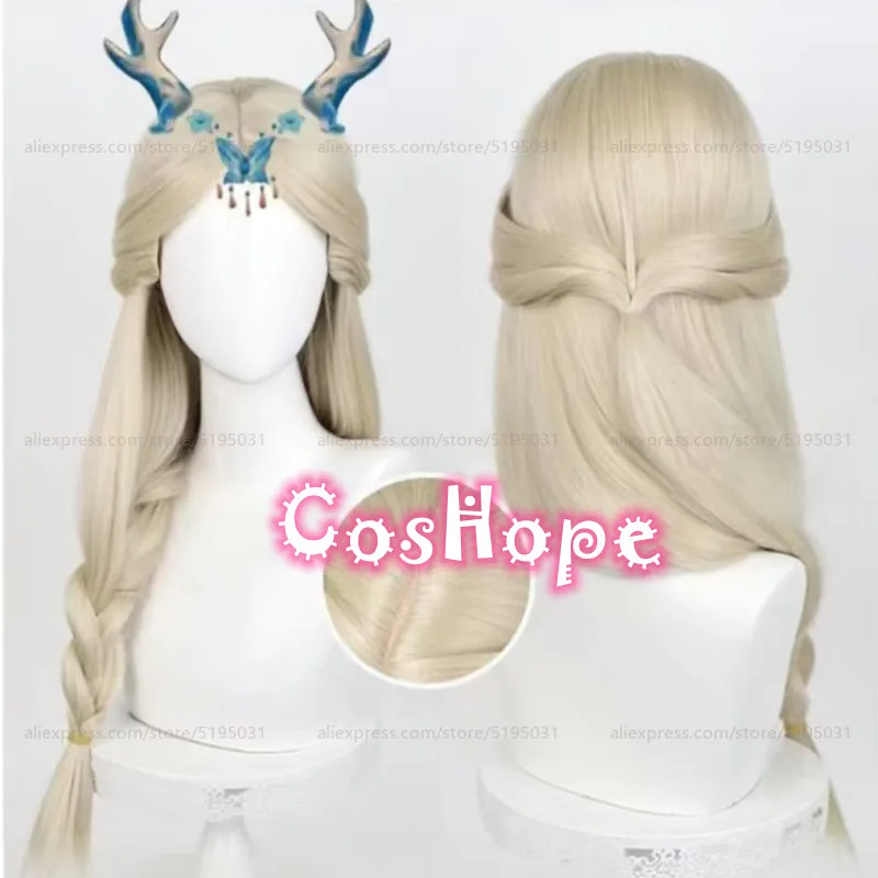 Fiona Gilman Cosplay Wig IDV Priestess 52cm Pre Braided Hair Light Golden Wig Cosplay Anime Wigs Heat Resistant Synthetic Wigs