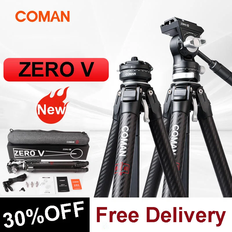 Coman ZERO V Quick Release Video Tripod Lightweight Travel Tripod Carbon Fiber Professional Tripod Monopod With Gimbal Head