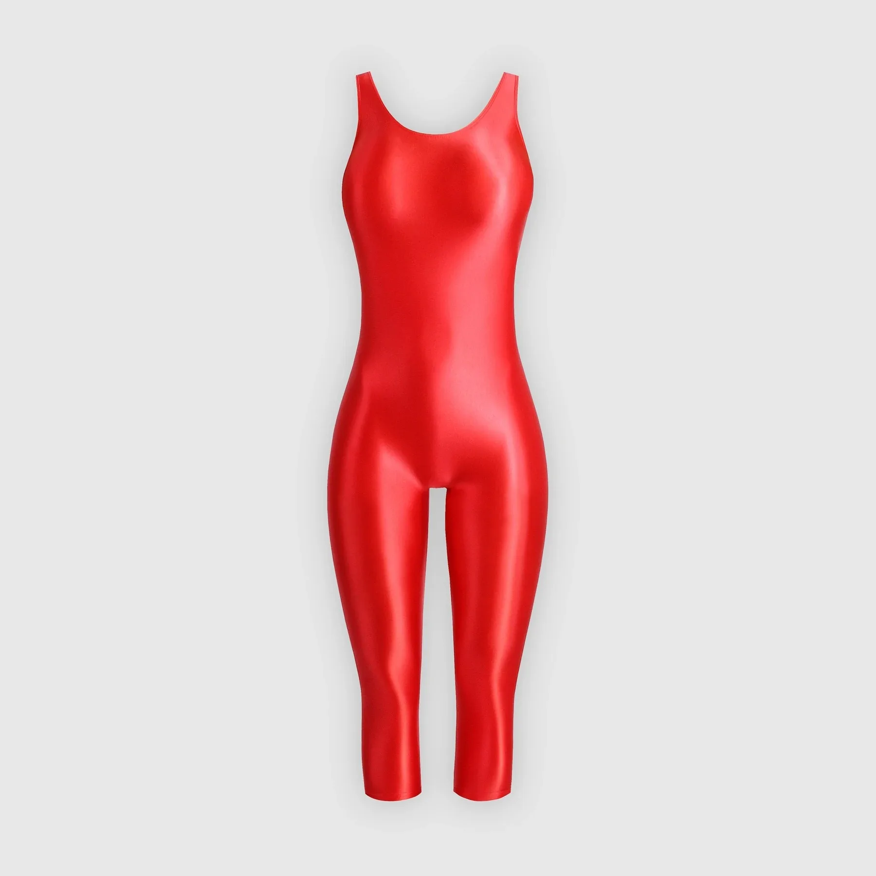 Dames glanzend doorzichtig glanzend shapewear-badpak plus maat sportpak vest vijfpuntsbroek panty vette dames