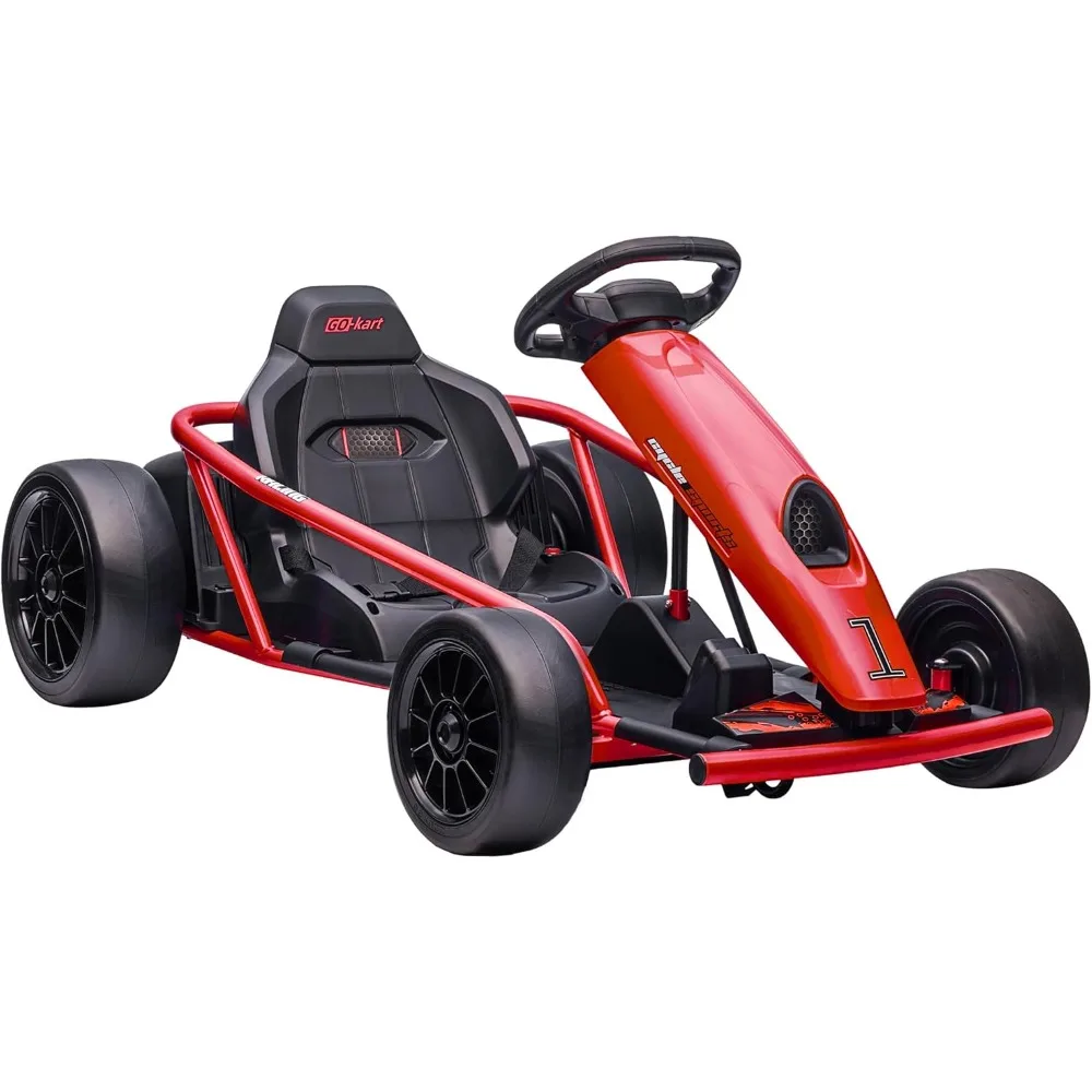 

24V 8.1 MPH Electric Go Kart,Drifting Car Battery Powered Ride on Toy Outdoor with Slow Start,Music,Horn Honking and Safety Belt