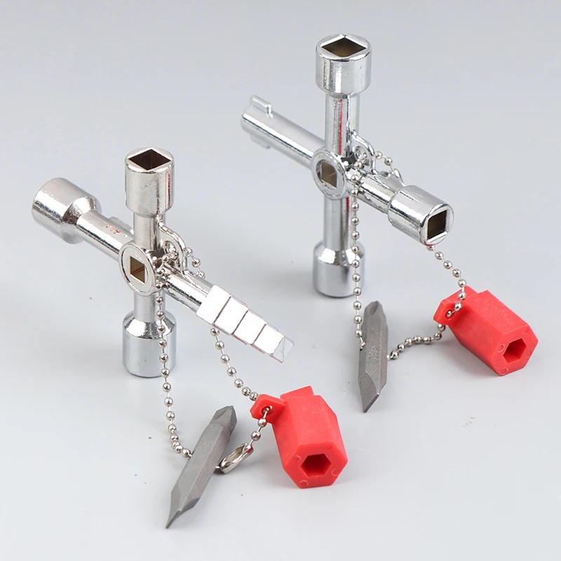 Multifunktionaler Water Utility Triange Schlüsselschlüssel, Sanitärschlüssel, quadratischer Dreieckszug, elektrischer Schrank, Aufzugsschrank – Detail 7