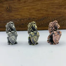 Welcome Owl Shield Lion King Brass Keychain Lanyard Pendant EDC Outdoor Knife Bead DIY Paracord Woven Hanging Jewelry Accessorie