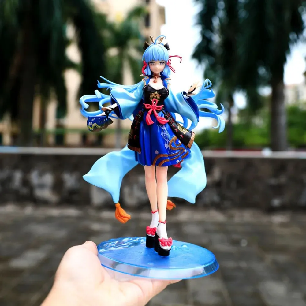 28CM Anime Genshin Impact Game Figure Kamisato Ayaka PVC Action Figure Collection Model Doll Child Kid Gifts