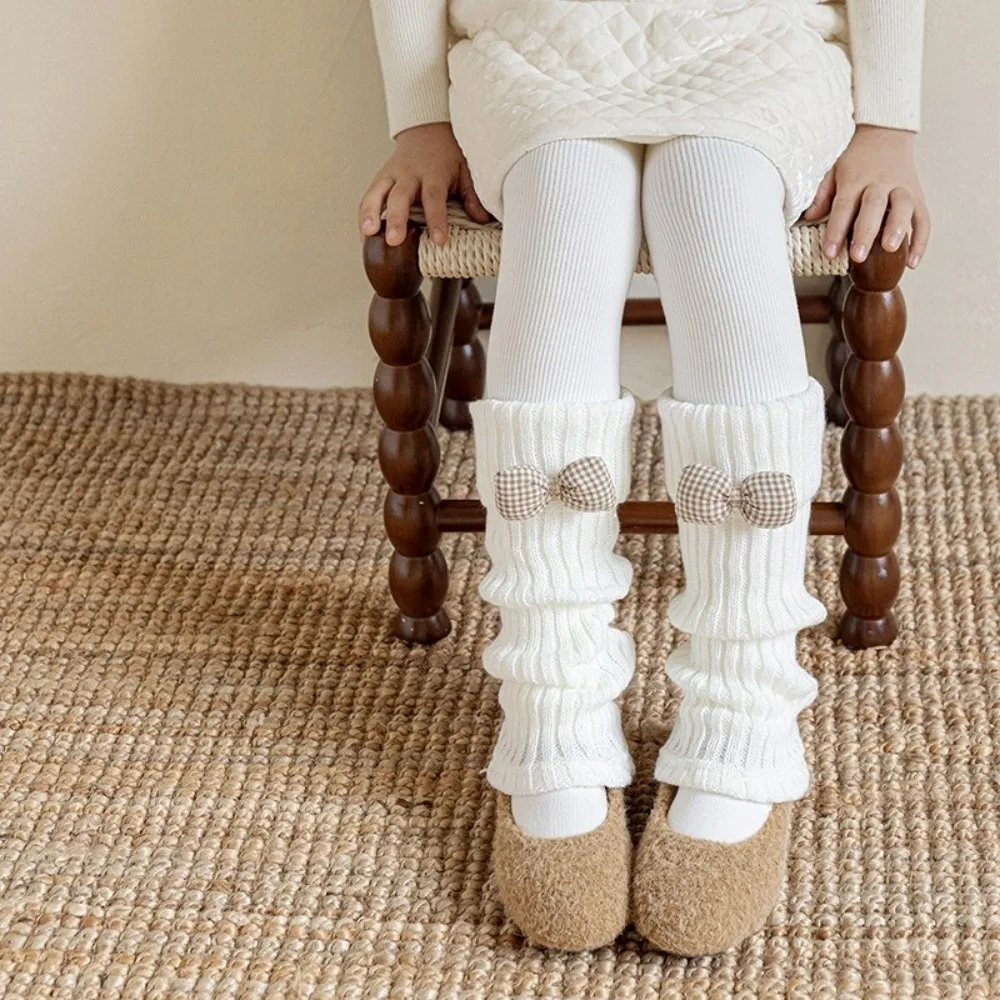 

Милые утолщенные гетры для девочек, сохраняющие тепло носки до середины икры в стиле Лолиты, дышащие детские носки с бантом, осень и зима