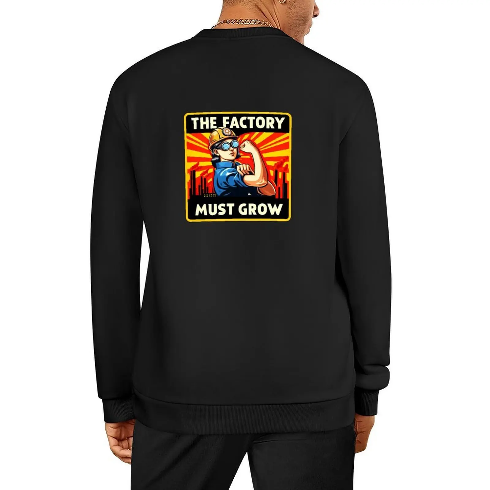 Factorio - The factory Must Grow Pullover japanese style mens clothing male clothes anime clothes autumn sweatshirt