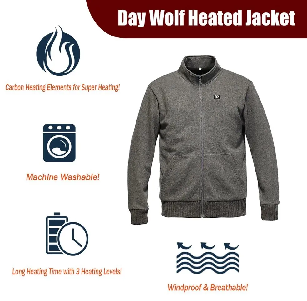 Electric Battery Heated Men\'s Jacket 7.4V 5200mAh 3 Levesl Winter Warmth Three Gear Temperature Control