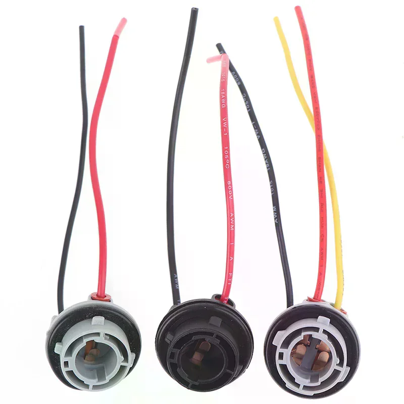 2pcs 1156 1157 Bulb Socket BAY15D Lamp Holder P21/5W Adapter Base Connector For Brake Light Plastic Car Accessories