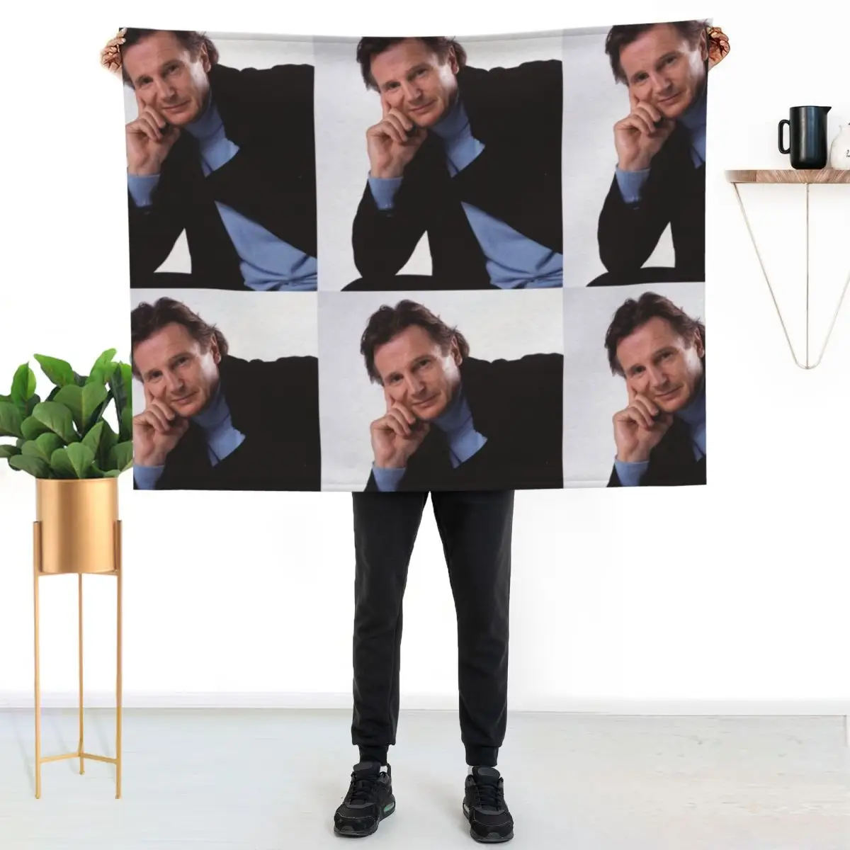 liam neeson handsome Throw Blanket Nap sofa bed Thins Softest Flannel Decorative Sofa Blankets