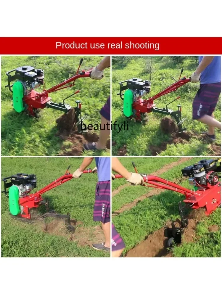 zq Chain Track Micro-Tiller Single Wheel Soil Preparation Machine Hard Land Furrowing Machine Fertilizer Seeder