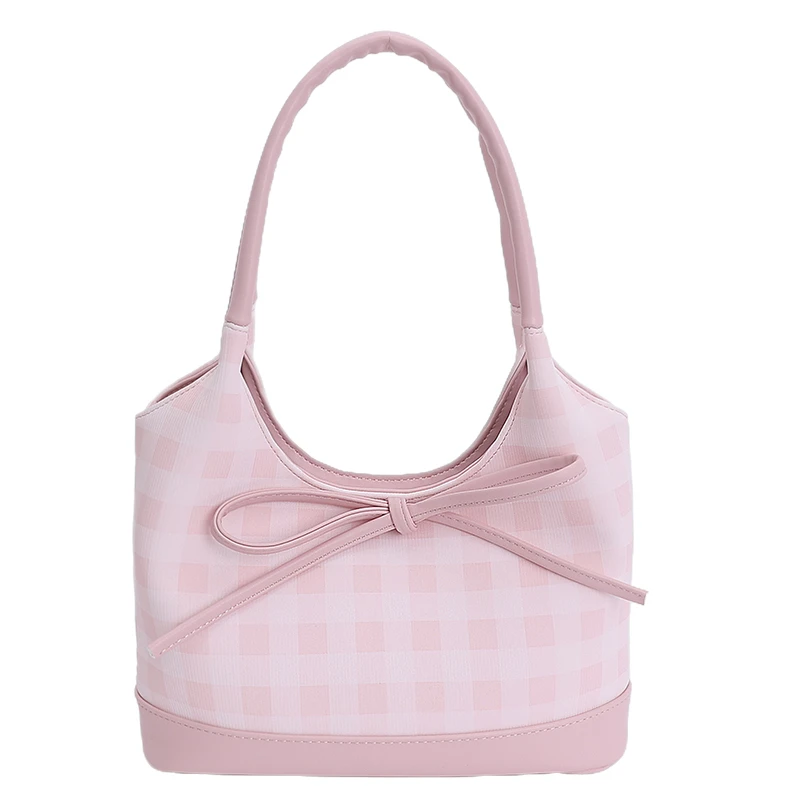 

Women handbags. Plaid bag women's large capacity 2025 new summer Joker leisure one-shoulder underarm bag commuting tote bag
