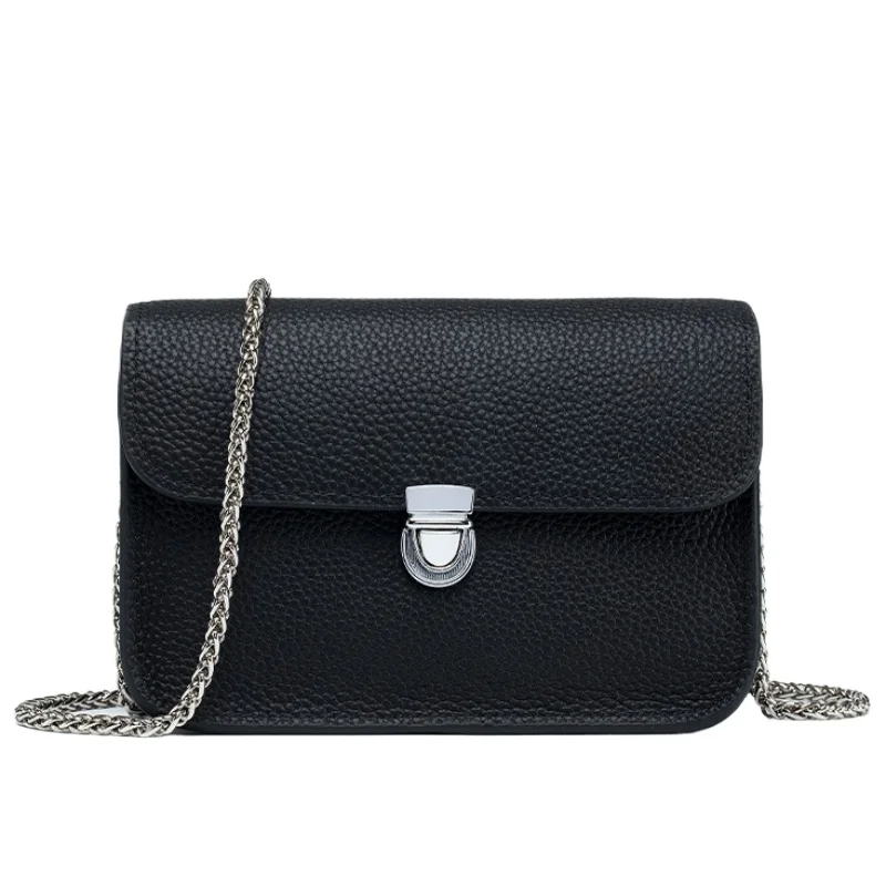 

Luxury Designer Crossbody Bags For Women New In High Quality Genuine Leather Snap Fastener Chains Exquisite Casual Shoulder Bag