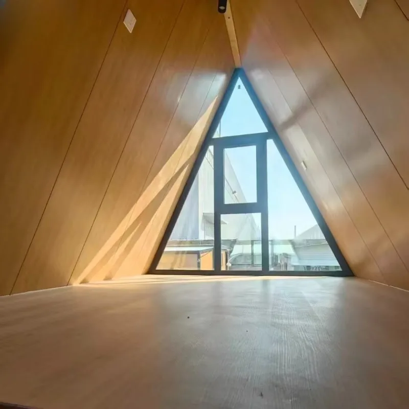 Prefabricated Triangle A Frame House Portable Tiny Cabin Modular Wooden Villa Luxury Outdoor Living Home