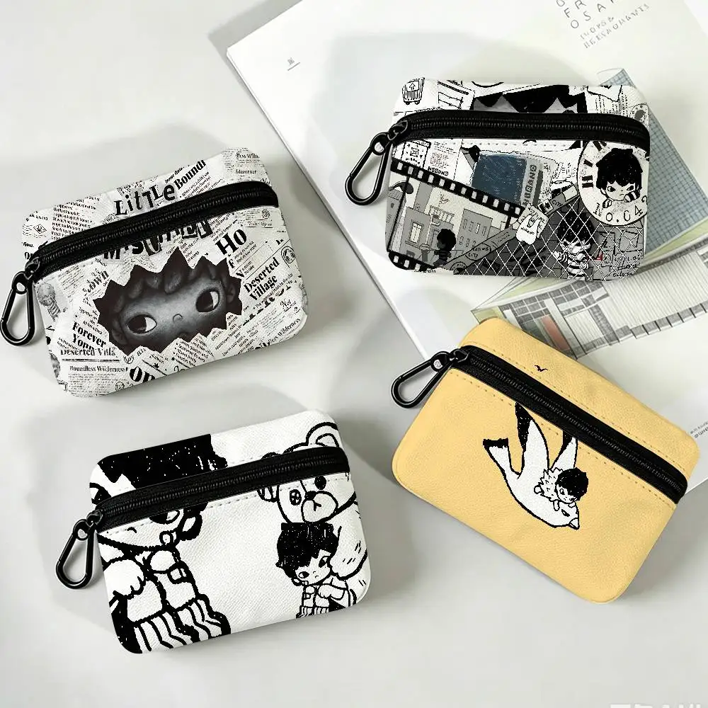 H-Hirono Wear-resistant Oxford Cloth Coin Purse Portable Backpack Hanging Card Storage Bag