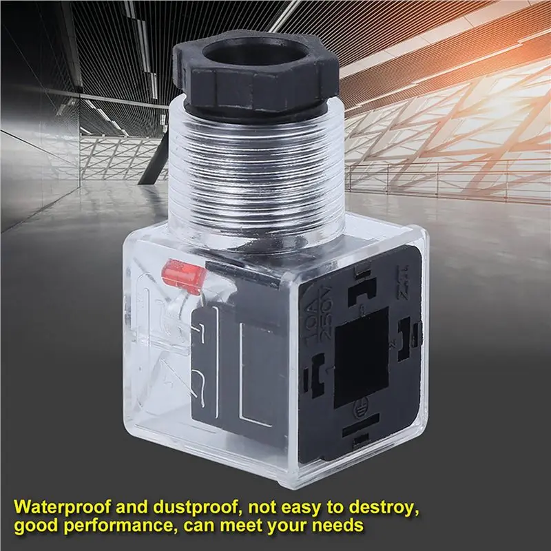AC62-15Pcs Solenoid Coil Plug Hydraulic Solenoid Valve Transparent Voltage Universal Accessories DC24V