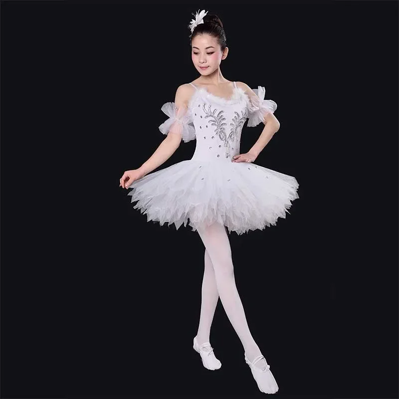 2025 Adult ballet dance dress White Camisole Leotard Professional Adult Swan Lake Ballet Tutu Nutcracker Dance Costumes