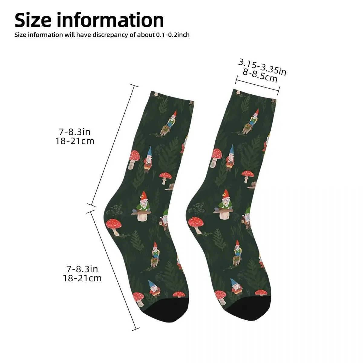 Woodland Gnomes Socks Harajuku Super Soft Stockings All Season Long Socks Accessories for Man's Woman's Birthday Present