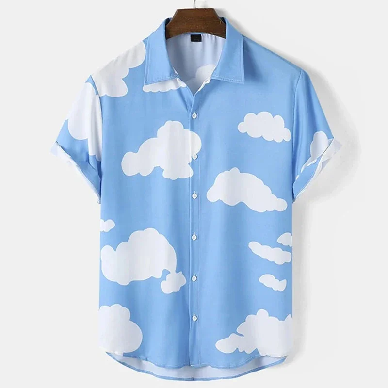 Camisa hawaiana de gran tamaño con estampado geométrico 3D para hombre, top informal de playa de manga corta, estilo chino cómodo, novedad