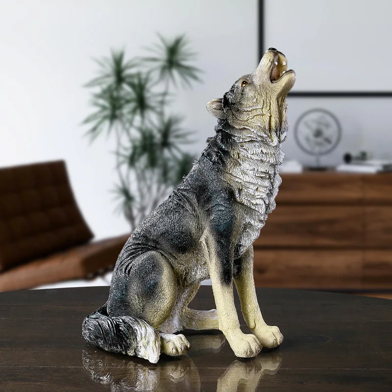 

Creative Resin Wolf Statue, Abstract Geometric Sculpture, Desktop Handicraft Decoration, Home Decoration, Animal Statue