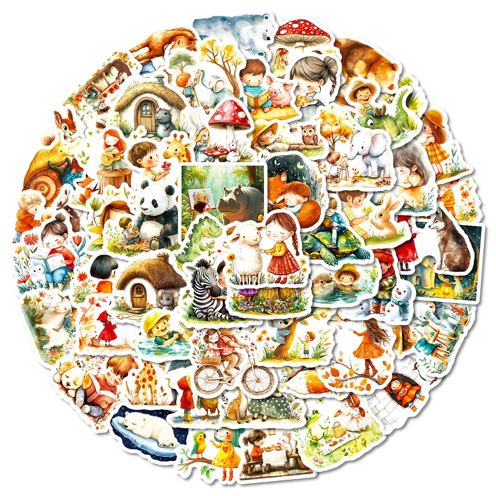 10/30/50 個おとぎ話の森漫画美的ステッカーかわいい女の子子供デカールおもちゃ防水装飾電話スクラップブッキング