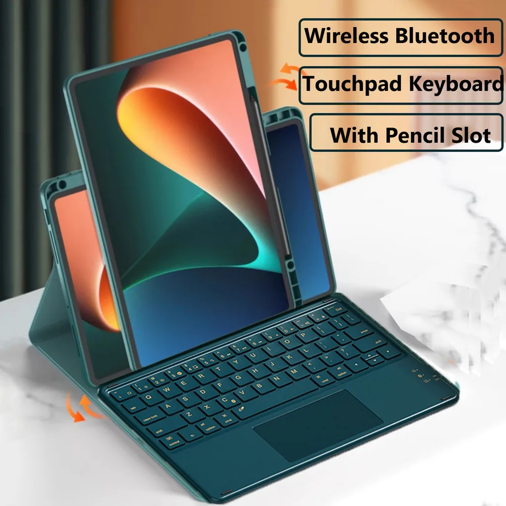 Keyboard Touchpad untuk Oppo Pad 3 11.61 "2024 Pad Neo 11.4 Pad2 Pad 11 Air 10.36 Air2 11.4 720 Rotasi Penutup Casing Flip Nirkabel