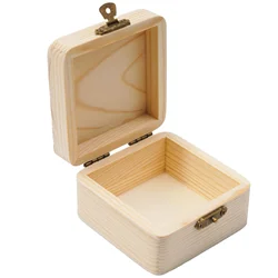 1PCS Wooden Storage Boxes Plain Packing Storage Gift Box Natural Handmade Log Smooth Home Storage Organization 8X8X4.5cm