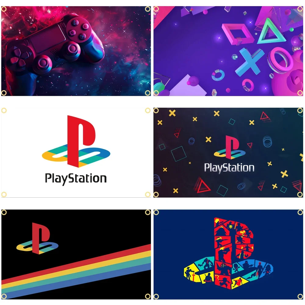 3x5 Ft PS4 Flag Polyester Digital Printed Logo Banner For Game Decoration