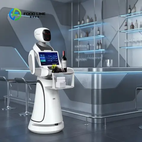 Customize New Humanoid AI Robot Waiter for Restaurant / Coffee Shop Automatic Walk and Talk Meal Delivery AI Smart Robot