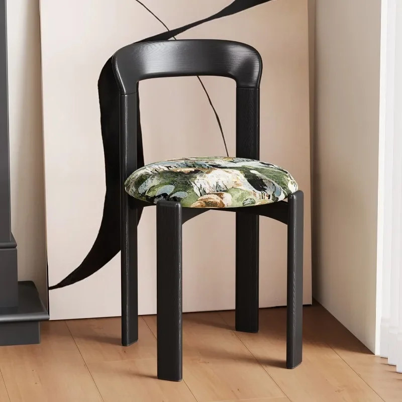 Modern Minimalist Molded Plastic Dining Chairs Multi-Color Curved Backrest Side Chair for Living Room Kitchen Home Furniture